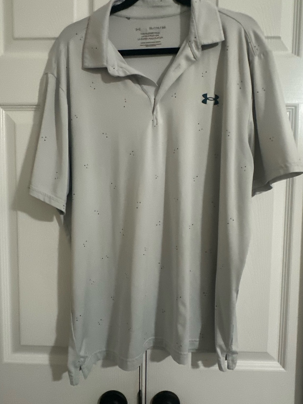 Under Armour Light Gray Polo with Subtle Dot Print